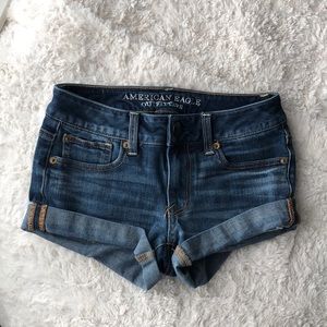 American eagle blue denim shortie shorts